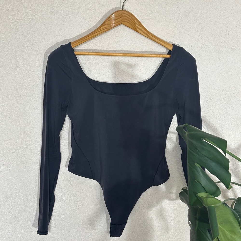 Lululemon Wundermost Square Neck Long Sleeve Bodysuit Black